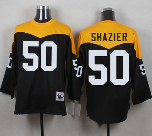 Mitchell And Ness 1967 Steelers #50 Ryan Shazier Black/Yelllow Throwback Men's Stitched NFL Jersey - Click Image to Close